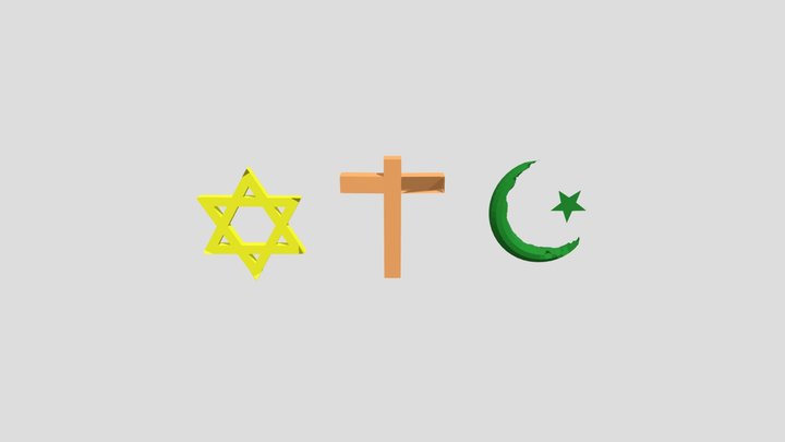 Religion Symbols 3D Model