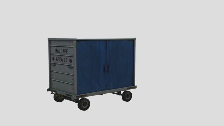 Airport baggage equipment (cart) lowpoly 3D Model