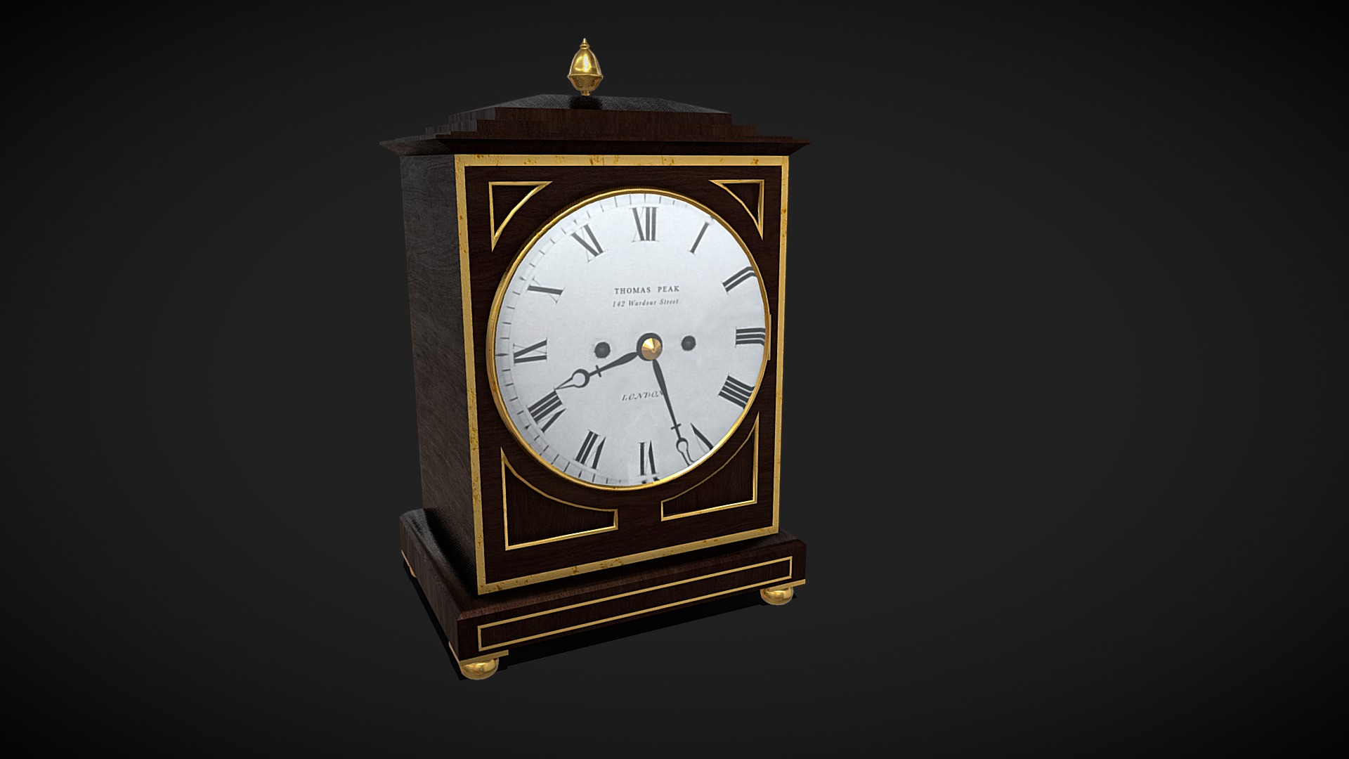 3D model Paxton’s Clock - This is a 3D model of the Paxton's Clock. The 3D model is about a gold and black clock.