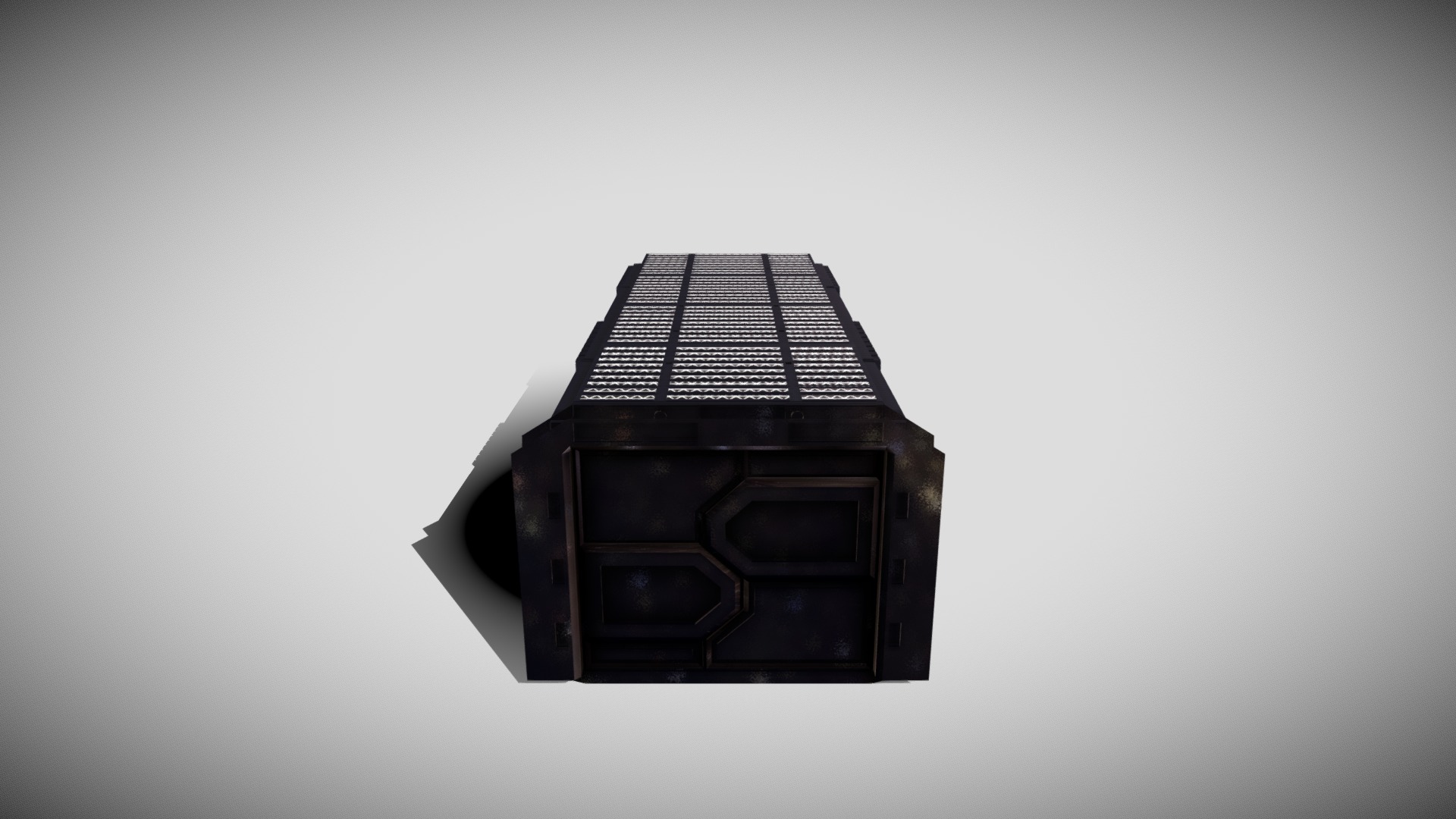 3D model Sci-fi Tile-able Corridor - This is a 3D model of the Sci-fi Tile-able Corridor. The 3D model is about a black and silver box.