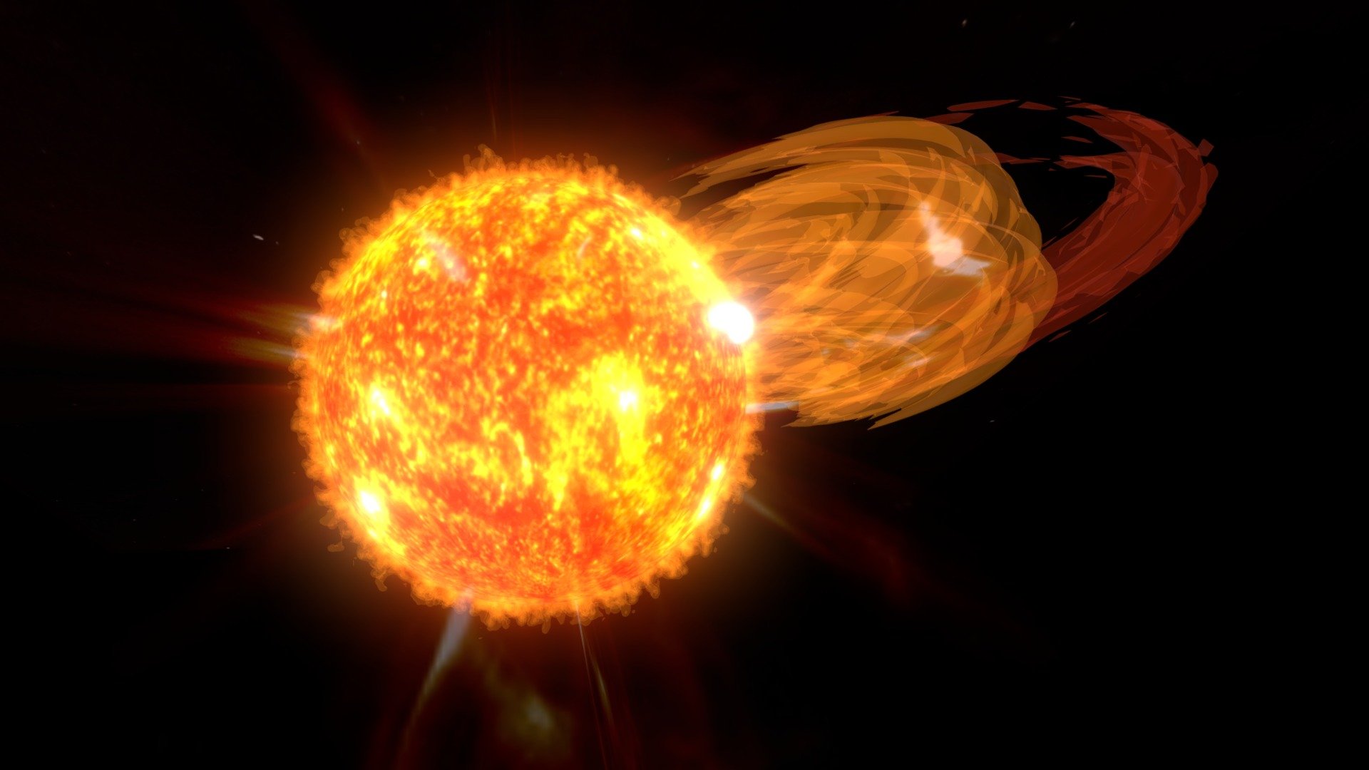 Giant coronal mass ejection in an active star