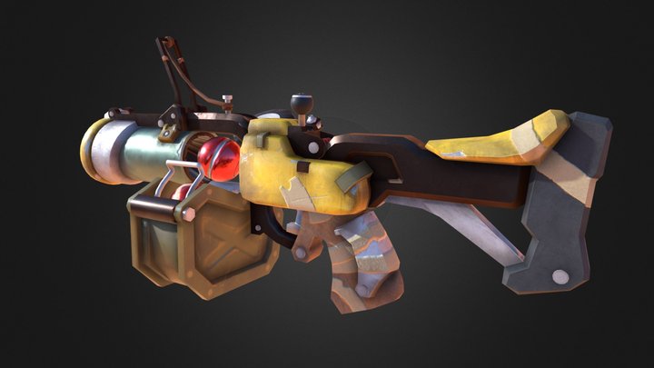 Junkrat's Animated Grenade Launcher 3D Model
