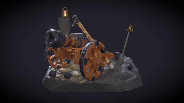 [Student Work] Stylized artillery cannon 3D Model