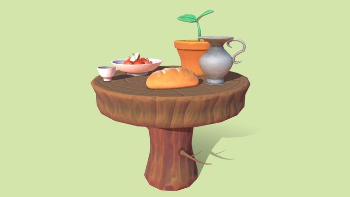 Stylized Fantasy Table 3D Model