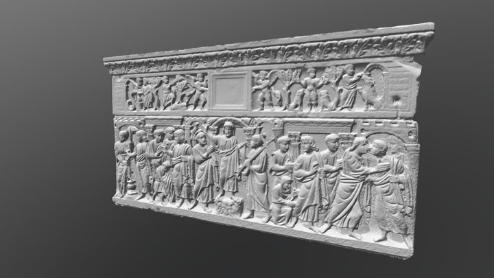 Sarcofago paleocristiano pannello frontale 3D Model