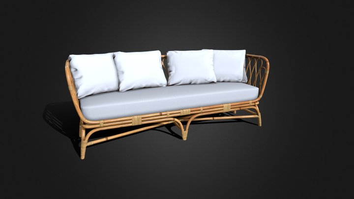 Rattan Sofa 3D Model