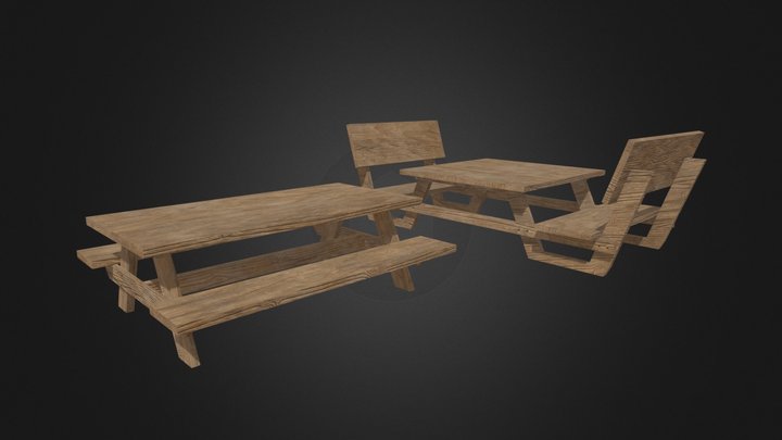 Picnic Tables 3D Model