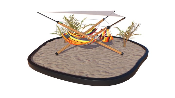 Tropical Hangout | XL with Triangle Sunshade 3D Model