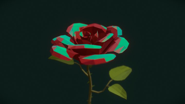 Low Poly Rose 3D Model