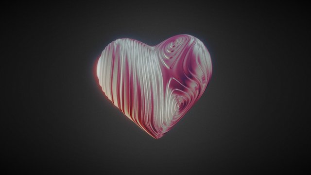 Wood Heart 3D Model