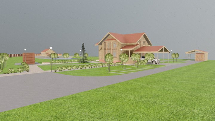 Благоустройство участка 3D Model