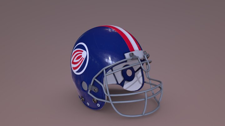 Classic Football Helmet 3D Model