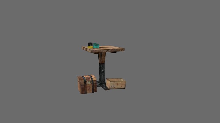 By The Ocean- 3 Simple props 3D Model