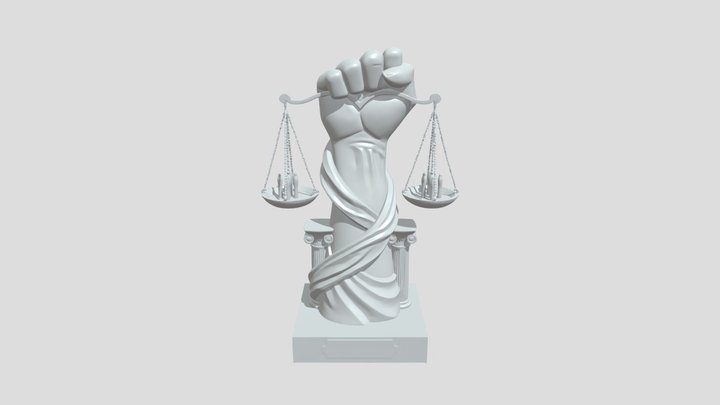 Civil rights justice sculpture 3D Model
