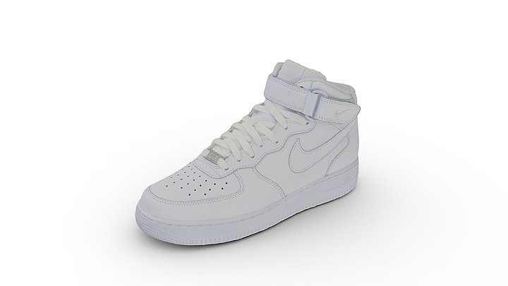 Nike Air Force 1 White Left Shoe 3D Model