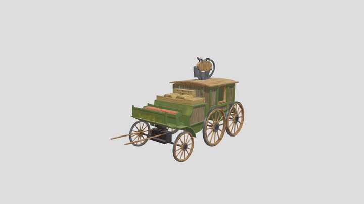 Medieval Carriage 3D Model