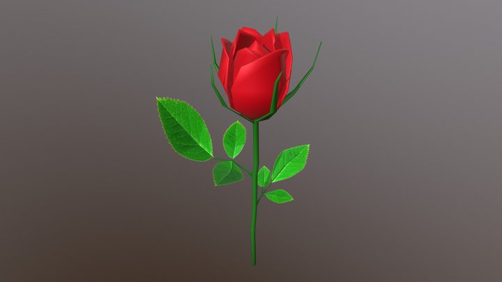 Single Stem Rose 3D Model