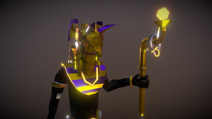 Lowpoly Anubis Character 3D Model