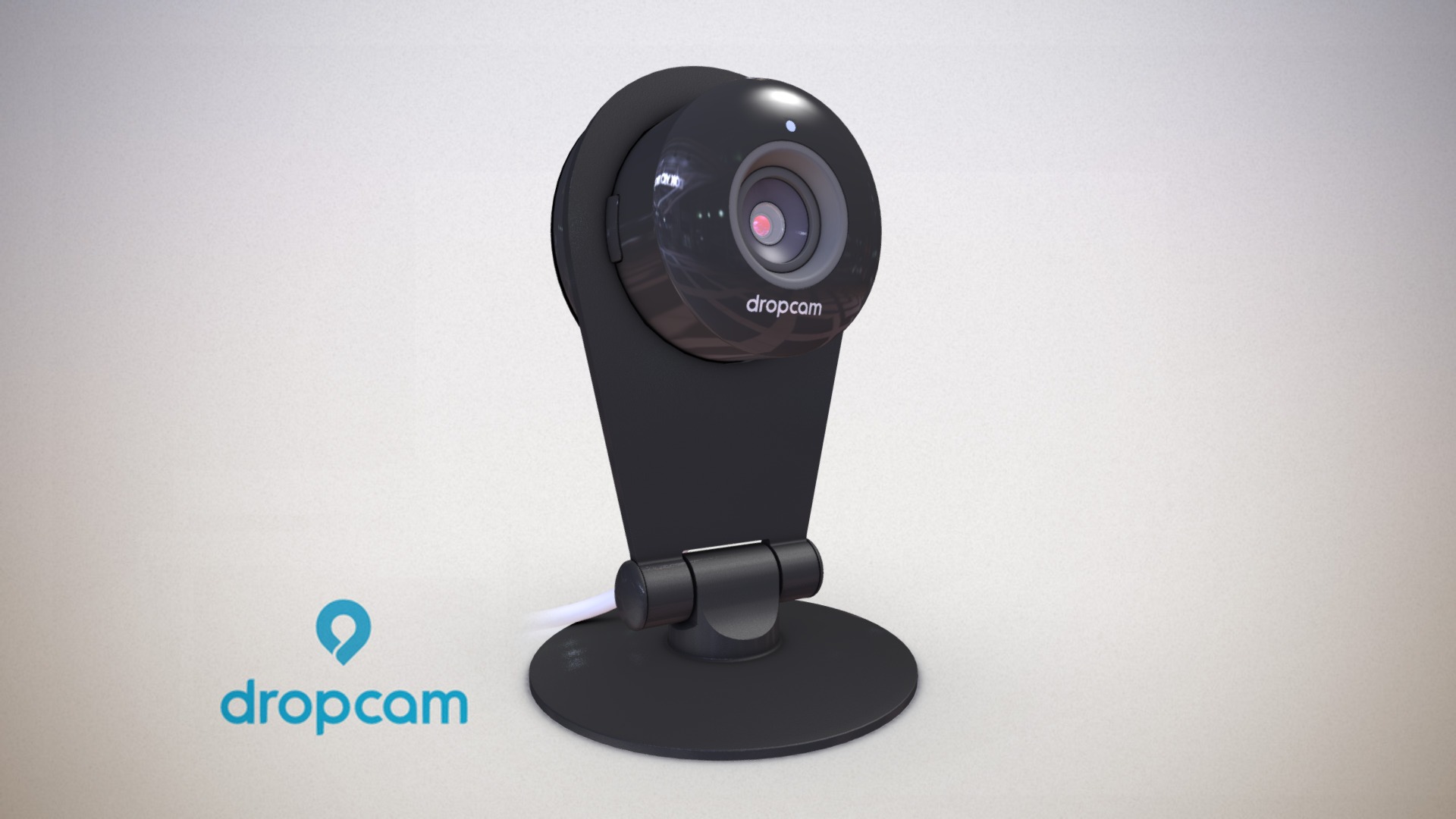 3D model Dropcam - This is a 3D model of the Dropcam. The 3D model is about a black camera on a stand.
