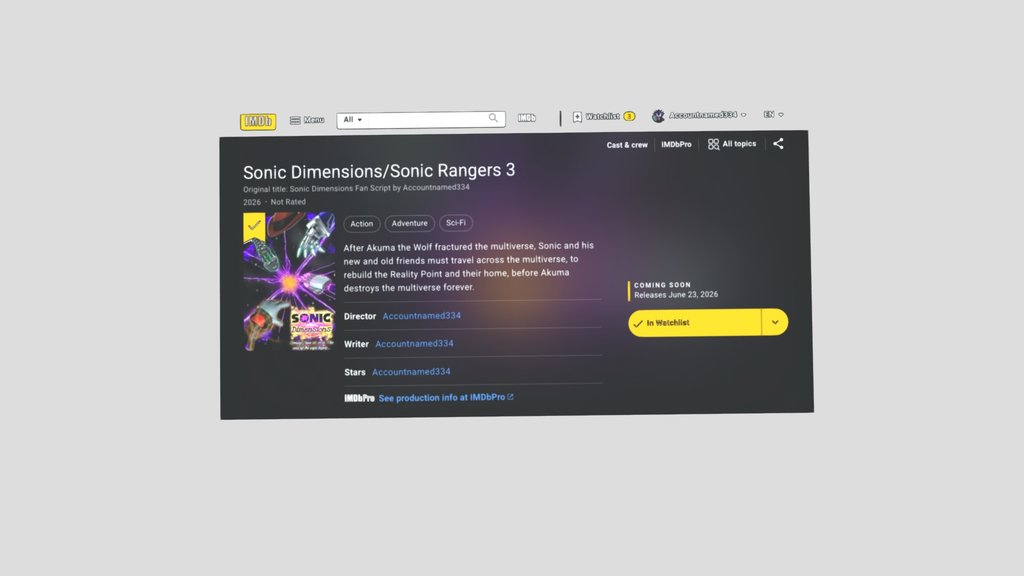 Sonic Ecilpse and Dimensions Scripts are on imdb