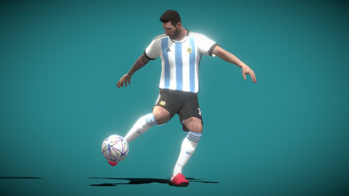 3D Rigged Messi Argentina Worldcup 2022 3D Model