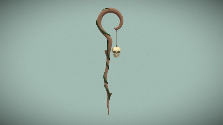 Wooden Staff 3D Model