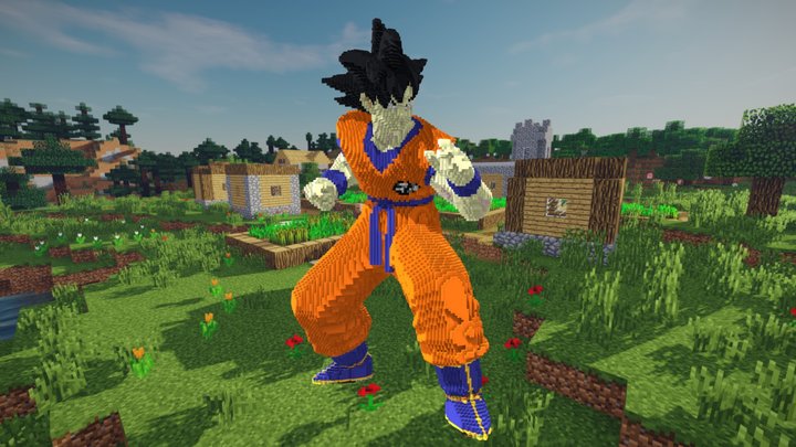 minecraft goku statue