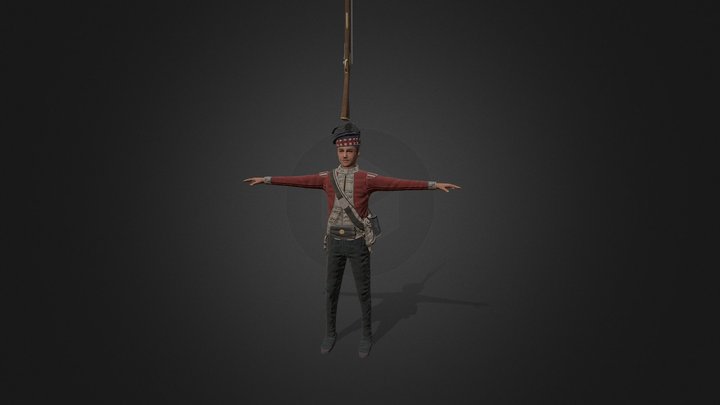 71st Highlander - American Revolution 3D Model