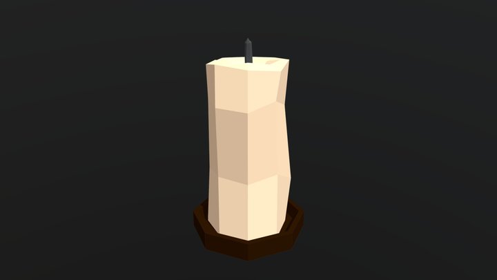 Low Poly Candle 3D Model