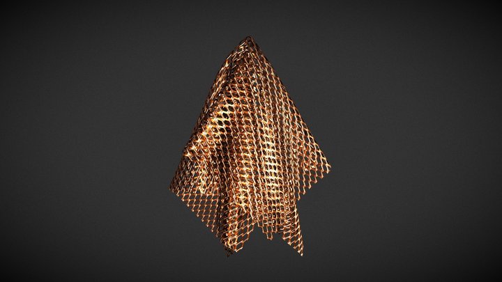 Copper Micro Chain-link 3D Model