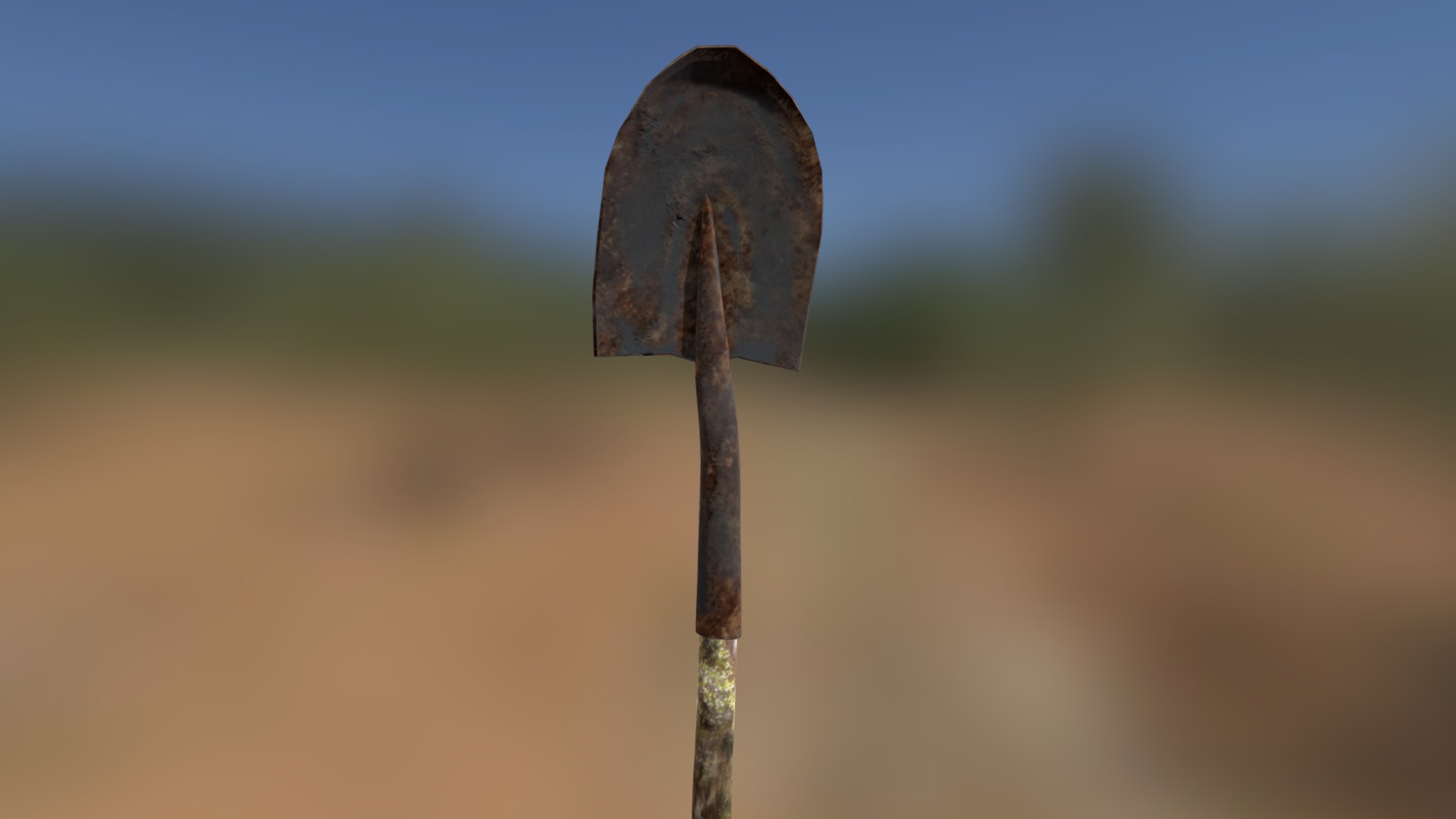 3D model Old Shovel - This is a 3D model of the Old Shovel. The 3D model is about a close-up of a stick.