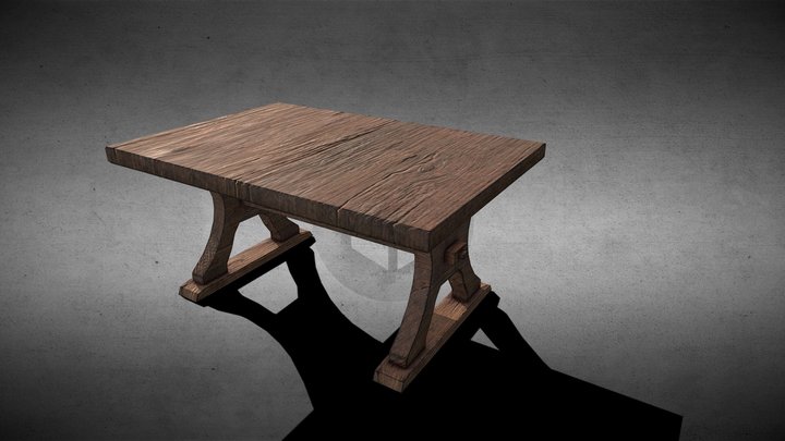 Wooden Table 3D Model