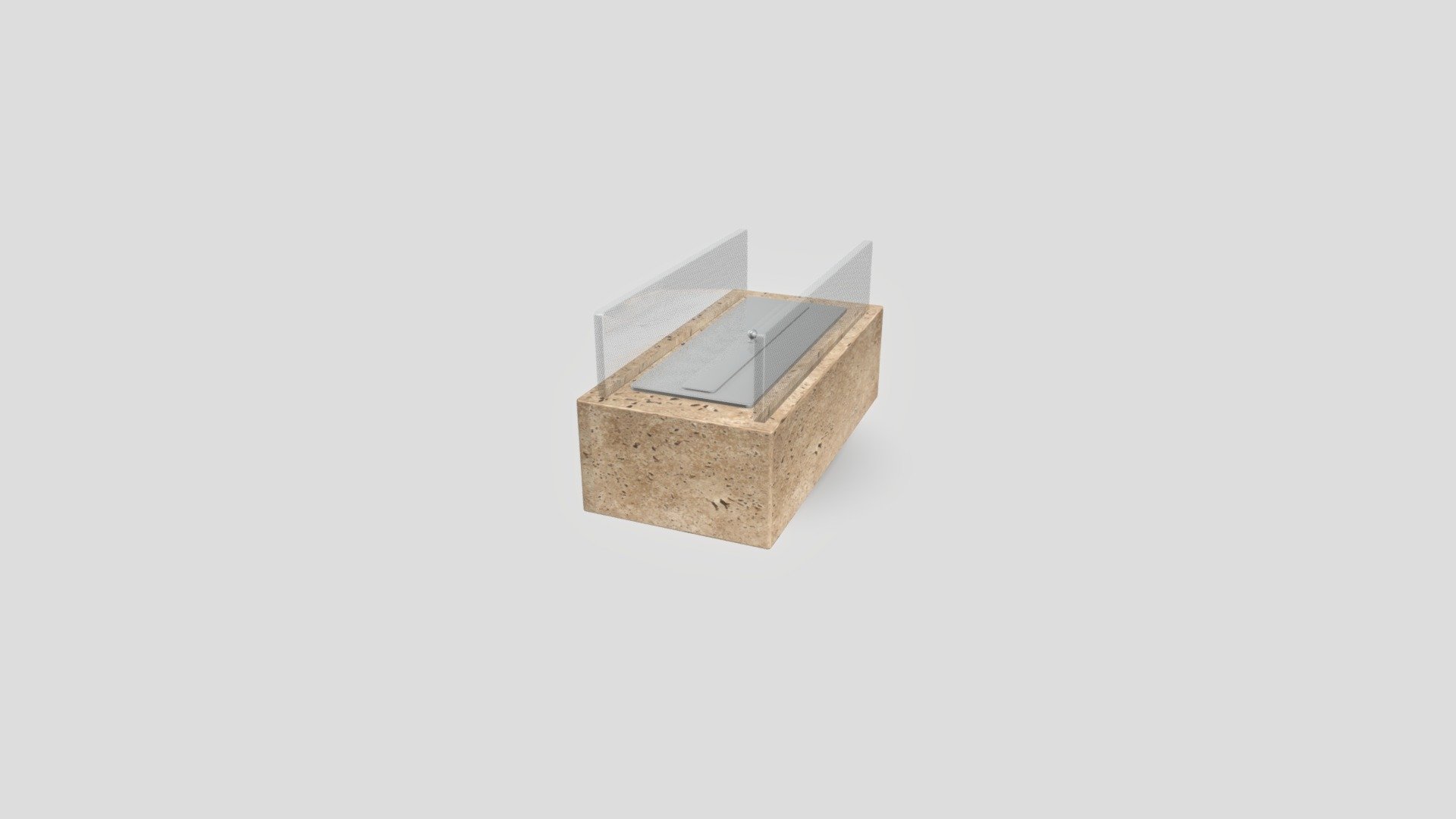 Travertine Mini Fireplace