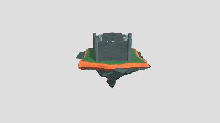 Floating island castle 3D Model