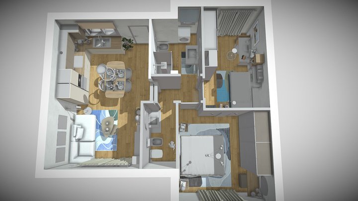Unit 1 - Apartment 3D Model