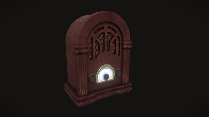 Realistic Retro Radio 3D Model