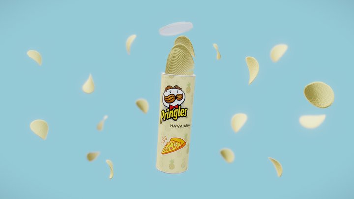 Bote Pringles hawaiana 3D Model
