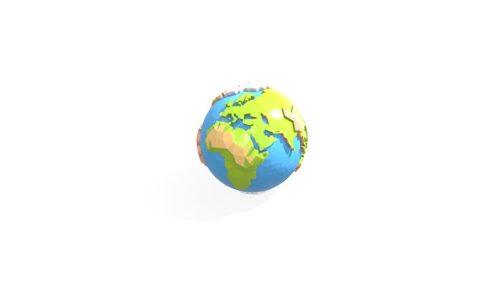 Low Poly Planet Earth 3D Model