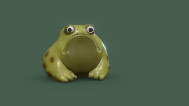 Grumpy Frog 3D Model