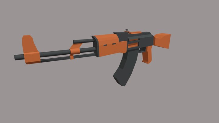 3d lowpoly gun