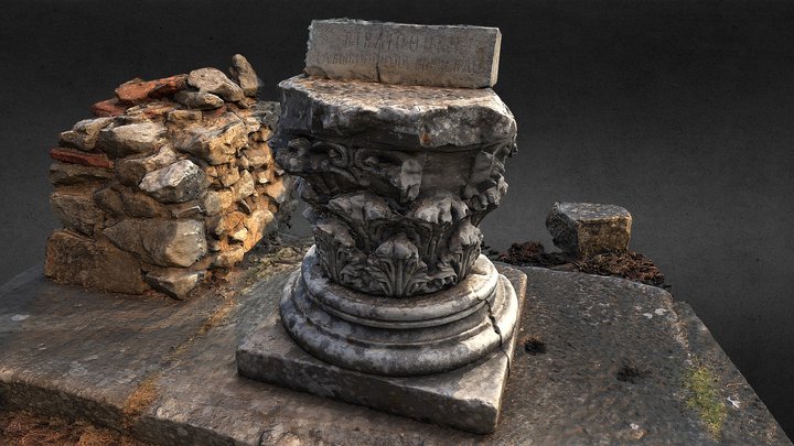 Corinthian Capital - Ancient Philippi Library 3D Model
