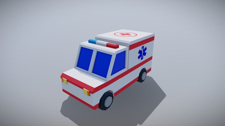 Low Poly Ambulance 3D Model