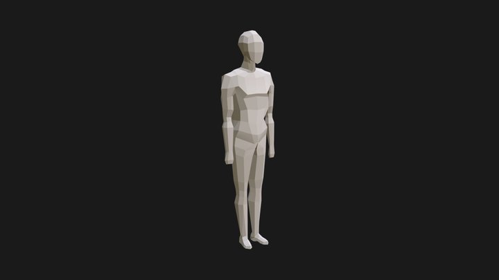 Low Poly Basic Character (c4d rigged) 3D Model