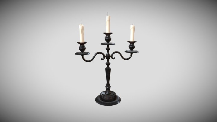 Black candle holder 3D Model