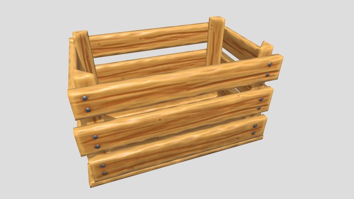 Stylized wood crate 3D Model