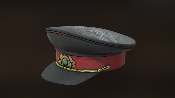 USSR police cap hat Low-poly 3D model 3D Model