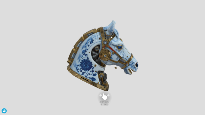 Clockwork Porcelain Horse ModelAI3D vs SupaVoxel