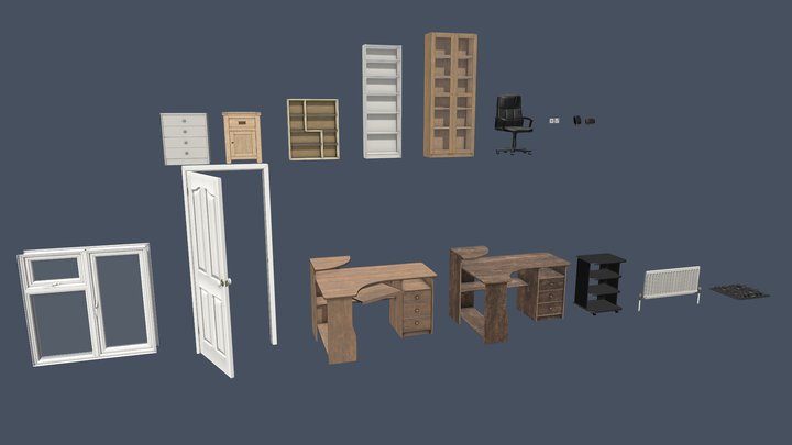 Furniture Pack 001 3D Model