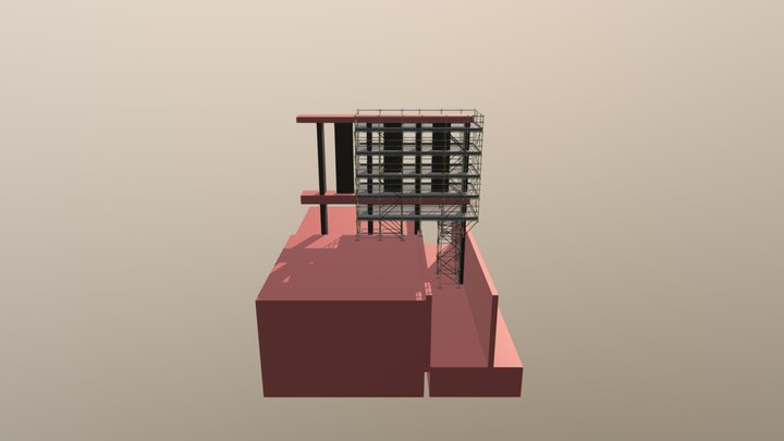 Scaffold Around Columns 3D Model