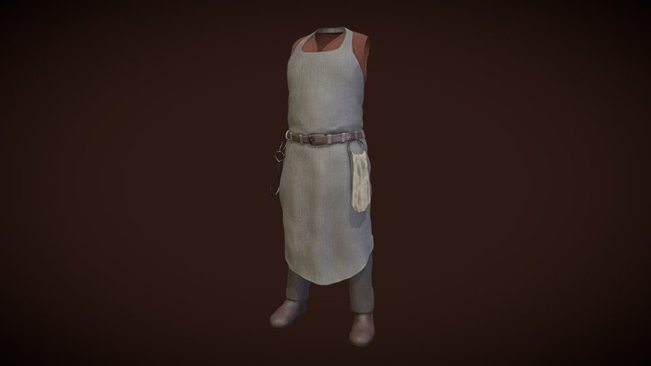 Fantasy Tavern Butcher - Fantasy Clothing 3D Model
